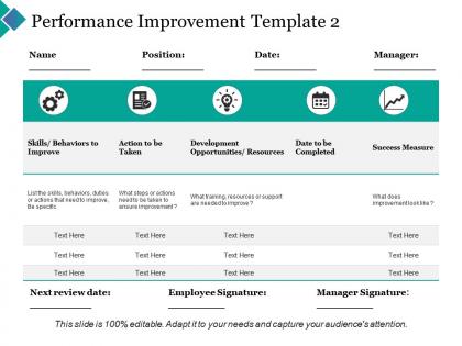 Performance improvement success measure ppt powerpoint presentation inspiration display