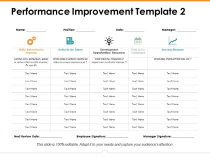 Performance improvement template 2 ppt icon background image