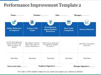 Performance improvement template 2 ppt infographics master slide