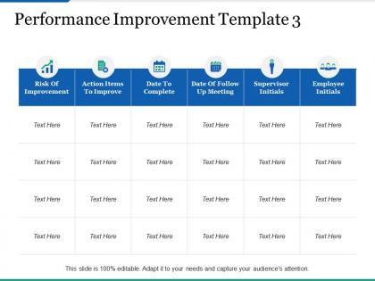 Performance improvement template 3 ppt infographics mockup
