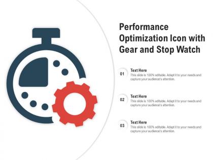 Performance optimization icon with gear and stop watch