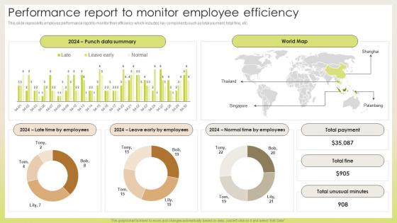 Performance Report To Monitor Employee Efficiency