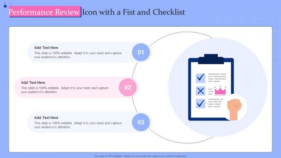 Performance Review Icon With A Fist And Checklist
