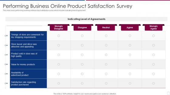 Performing Business Online Product Satisfaction Survey