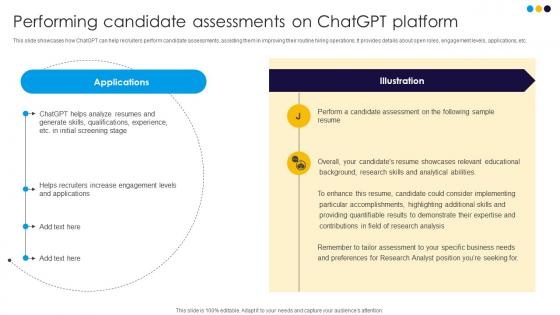 Performing Candidate Assessments On ChatGPT Platform Maximizing Roi In Recruitment AI SS V