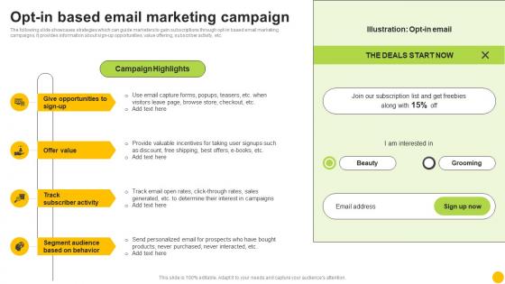 Permission Based Advertising Opt In Based Email Marketing Campaign MKT SS V