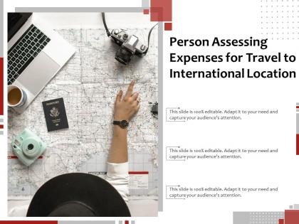 Person assessing expenses for travel to international location