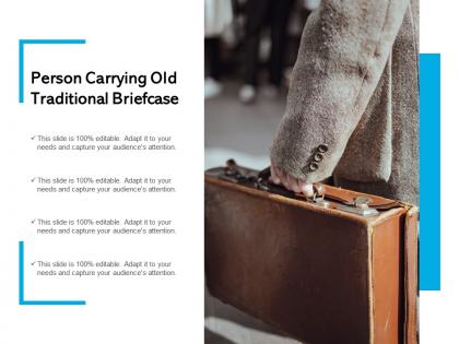 Person carrying old traditional briefcase
