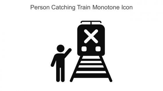 Person Catching Train Monotone Icon In Powerpoint Pptx Png And Editable Eps Format