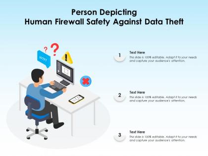Person depicting human firewall safety against data theft