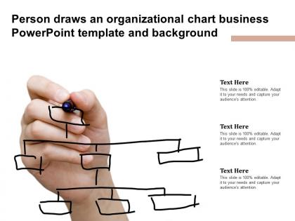 Person draws an organizational chart business powerpoint template and background