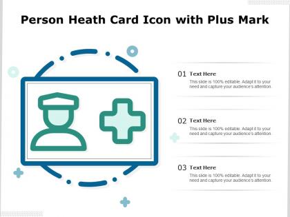 Person heath card icon with plus mark