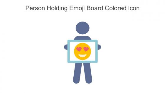 Person Holding Emoji Board Colored Icon In Powerpoint Pptx Png And Editable Eps Format