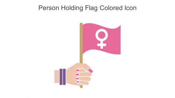 Person Holding Flag Colored Icon In Powerpoint Pptx Png And Editable Eps Format
