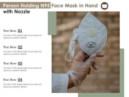 Person holding n95 face mask in hand with nozzle