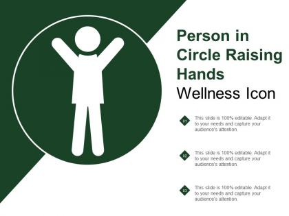 Person in circle raising hands wellness icon