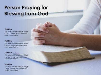 Person praying for blessing from god