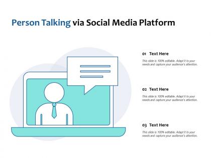 Person talking via social media platform