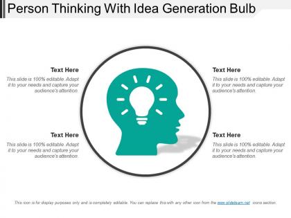 Person thinking with idea generation bulb