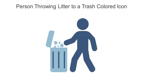 Person Throwing Litter To A Trash Colored Icon In Powerpoint Pptx Png And Editable Eps Format