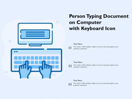 Person typing document on computer with keyboard icon