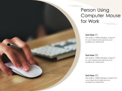 Person using computer mouse for work