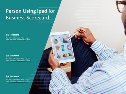Person using ipad for business scorecard