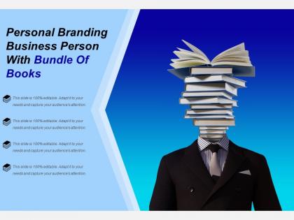 Personal branding business person with bundle of books