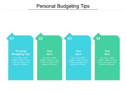 Personal budgeting tips ppt powerpoint presentation outline diagrams cpb