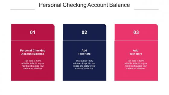 Personal Checking Account Balance Ppt PowerPoint Presentation Professional Cpb