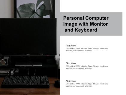 Personal computer image with monitor and keyboard