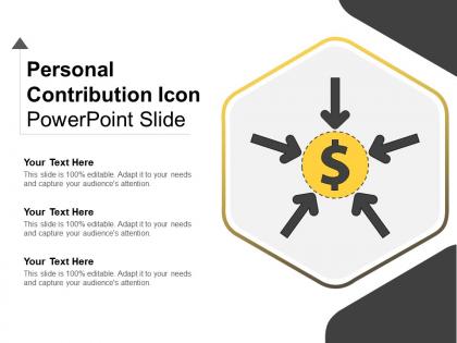 Personal contribution icon powerpoint slide