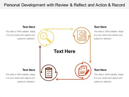 Personal development with review and reflect and action and record