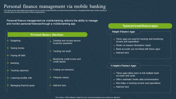 Personal Finance Management Mobile Banking For Convenient And Secure Online Payments Fin SS