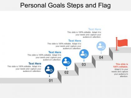 Personal goals steps and flag