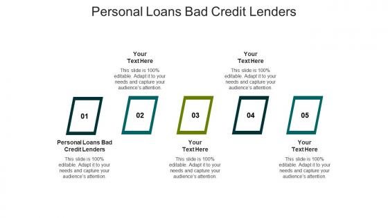 Personal loans bad credit lenders ppt powerpoint presentation file template cpb
