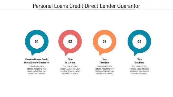 Personal loans credit direct lender guarantor ppt powerpoint presentation portfolio diagrams cpb