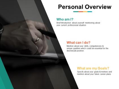 Personal overview career plans ppt powerpoint presentation file inspiration
