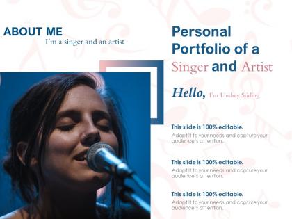 Personal portfolio of a singer and artist
