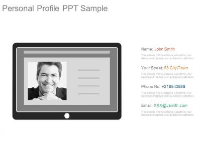 Personal profile ppt sample