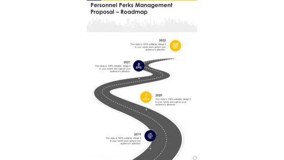 Personnel Perks Management Proposal Roadmap One Pager Sample Example Document