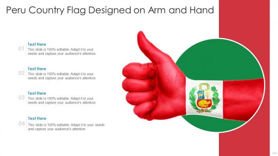 Peru country flag designed on arm and hand