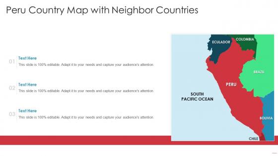 Peru country map with neighbor countries