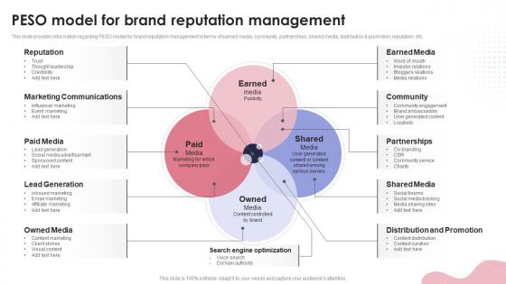 Peso Model For Brand Reputation Management Ppt Powerpoint Presentation Pictures Background
