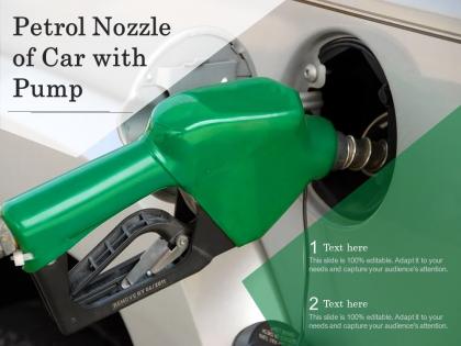Petrol nozzle of car with