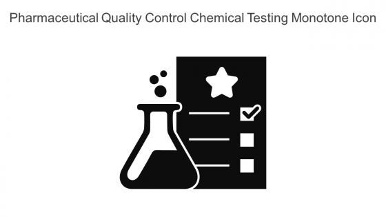 Pharmaceutical Quality Control Chemical Testing Monotone Icon In Powerpoint Pptx Png And Editable Eps Format