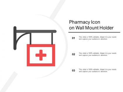 Pharmacy icon on wall mount holder