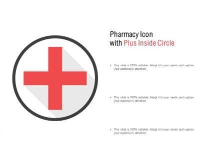 Pharmacy icon with plus inside circle