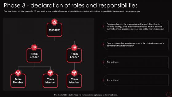 Phase 3 Declaration Of Roles And Responsibilities Disaster Recovery Plan Steps IT