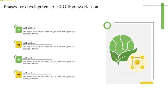 Phases For Development Of Esg Framework Icon